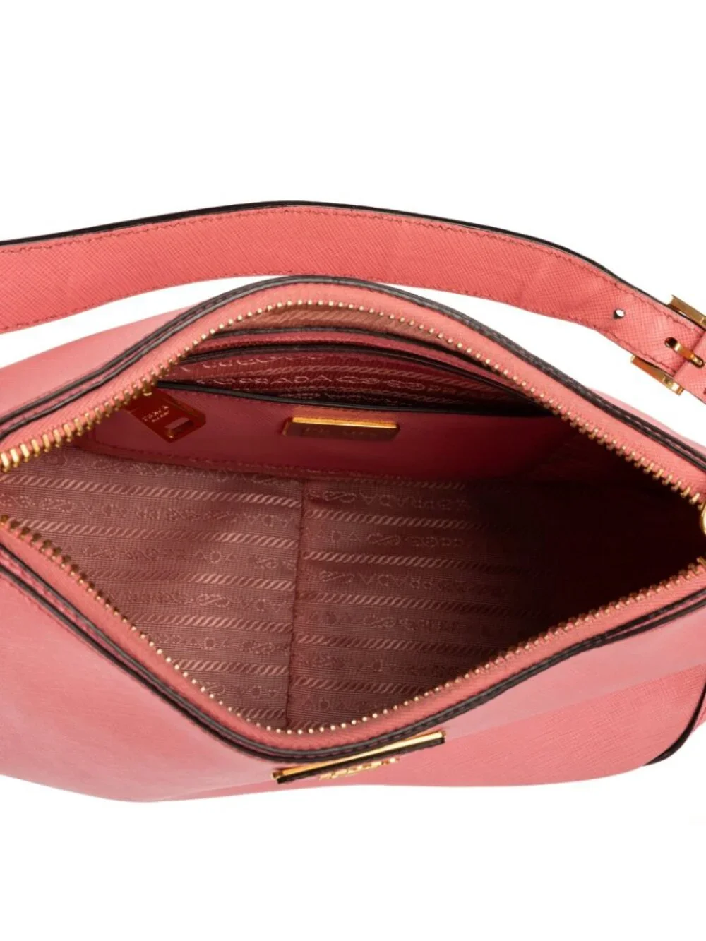 Prada Hobo Pink Saffiano Leather